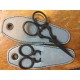 Embroidery scissors with leather pouch
