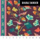 Bird Forrest Double Border - Eggplant FQ