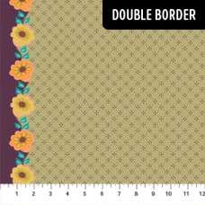 Diamond Floral Double Border - Sage FQ