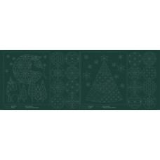 Christmas Sashiko Panel - Forrest Green Christmas Sashiko Panel - Forrest Green
